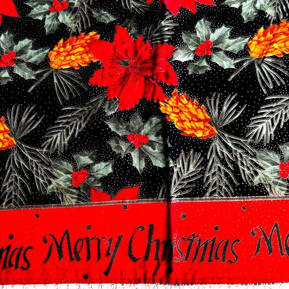 Handmade Tablecloth two sided Merry Christmas & Sage Green Toile colonial theme - Picture 3 of 9